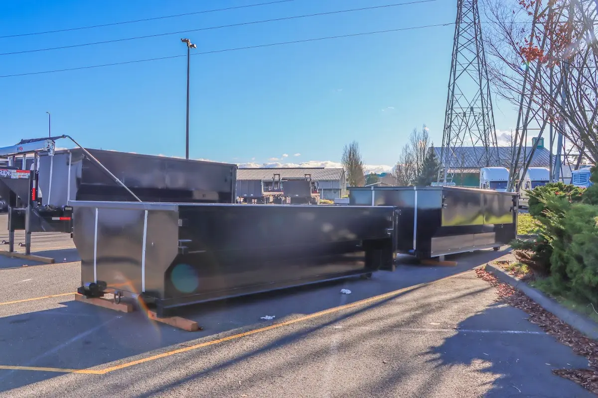 Roll-off dumpster ready for waste disposal at job site for Roll Off Dumpster Rental in Eagle Lake